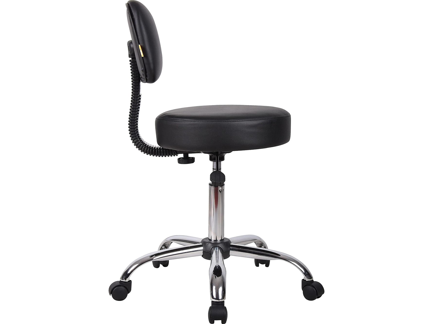 Boss Office Products Antimicrobial Vinyl Medical Spa Stool in Black