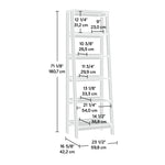 Sauder Ladder Bookshelf 5 Tier Trestle Ladder Shelf Wooden Bookcase, in Jamocha Wood