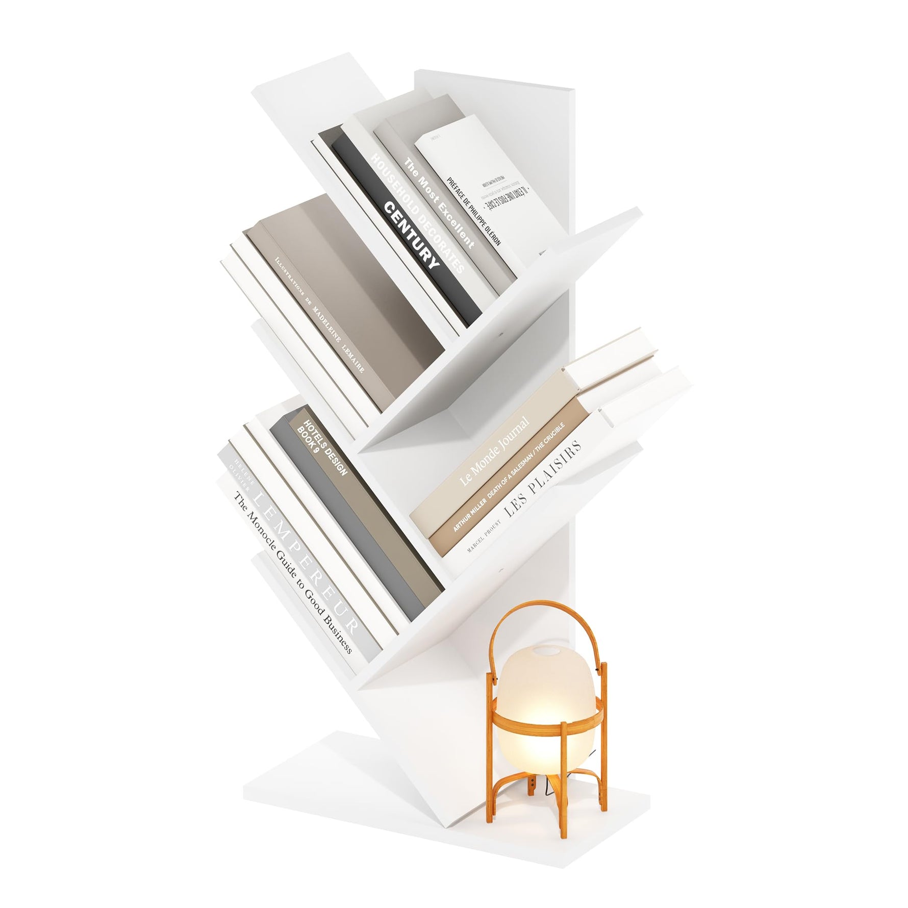 Furinno LUDER Book Shelf, 5-Cube Bookshelf, Reversible Bookcase, 9.4 x 19.5 x 31.5, Easy Assembly, for Living Room, Bedroom, Home Office, White