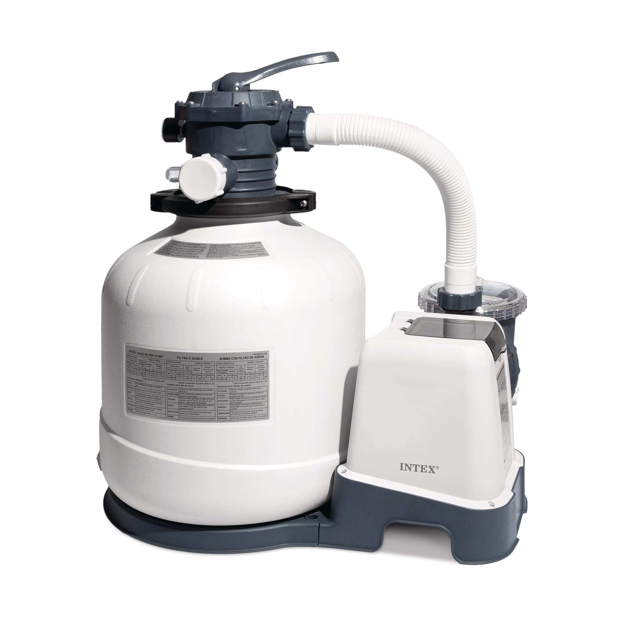 INTEX 3,000 GPH Krystal Clear Sand Filter Pump for Above Ground Pools, Swimming Pool Pump with Automatic Timer - Improved Circulation, Filtration, & Clarity