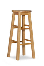 Linon Natural Barstool with Round Seat, 24-Inch