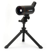 Celestron Mini Mak 70mm Angled Spotting Scope – Maksutov Spotting Scope – Great for Long Range Viewing – 25–75x Zoom Eyepiece – Multi-Coated Optics – Rubber Armored – Tabletop Tripod Included