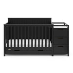 Graco Hadley 5-in-1 Convertible Crib with Drawer – GREENGUARD Gold Certified, Fits Standard Crib Mattress, Converts to Toddler Bed, Daybed and Full Bed, 4 Adjustable Mattress Heights (White)