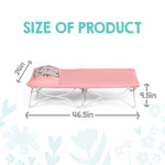 Regalo My Cot® Pals Portable Toddler Bed with Fitted Sheet & Pillow, Foldable Kids Travel Bed & Camping Cot, Cat Design, Ages 2–5, 46.5” x 24” x 9.5”, Pink