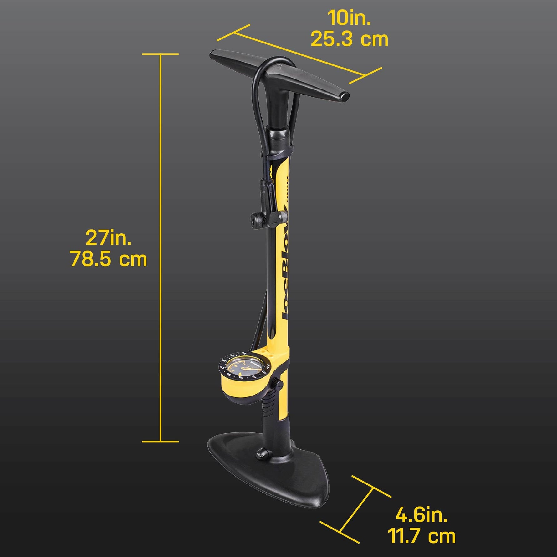 Topeak JoeBlow Sport III High-Pressure Bike Floor Pump – 160 PSI, Durable Steel Barrel, 3” Analog Gauge, TwinHead DX5 Pump Head, Long Hose, Ergonomic Handle, Fits Presta, Schrader, & Dunlop Valves
