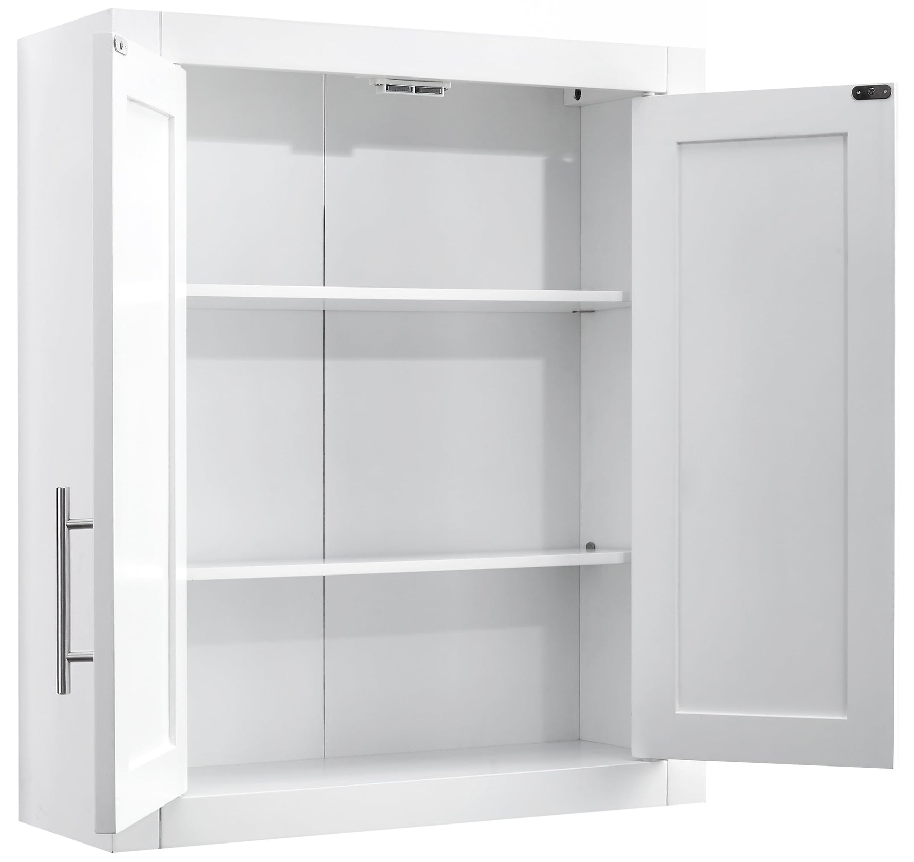 Crosley Furniture Savannah Wall Mounted Bathroom Storage Medicine Cabinet with Shelves, White