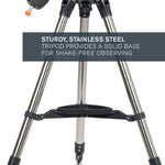 Celestron – AstroMaster 130EQ Newtonian Telescope – Manual Reflector for Beginners – Aluminized Mirror – Adjustable-Height Tripod – Includes Accessories Plus Astronomy Software Package