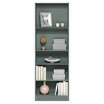 Furinno Jaya Book Shelf, 5-Tier Bookshelf, Bookcase with Adjustable Shelves, 9.5 x 24.5 x 71.2, for Organization and Storage, for Living Room, Bedroom, Home Office, Blackwood