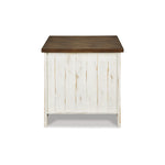 Signature Design by Ashley Wystfield Farmhouse End Table with Storage, Distressed White & Brown Finish