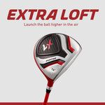 Precise X7 Junior Complete Kids Golf Clubs Set - Boys & Girls Right Handed Kids Golf Set w/ Driver, Hybrid, Irons, Putter, Stand Bag & Headcovers - Youth Golfing Clubs Sets for Ages 6-8 - Red