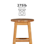 Linon Natural Barstool with Round Seat, 24-Inch
