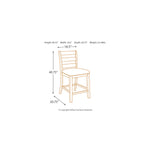 Signature Design by Ashley Skempton | 2-Count 24" Counter-Height Upholstered Bar Stools – Coastal Chic Ladder-Back, Antique White