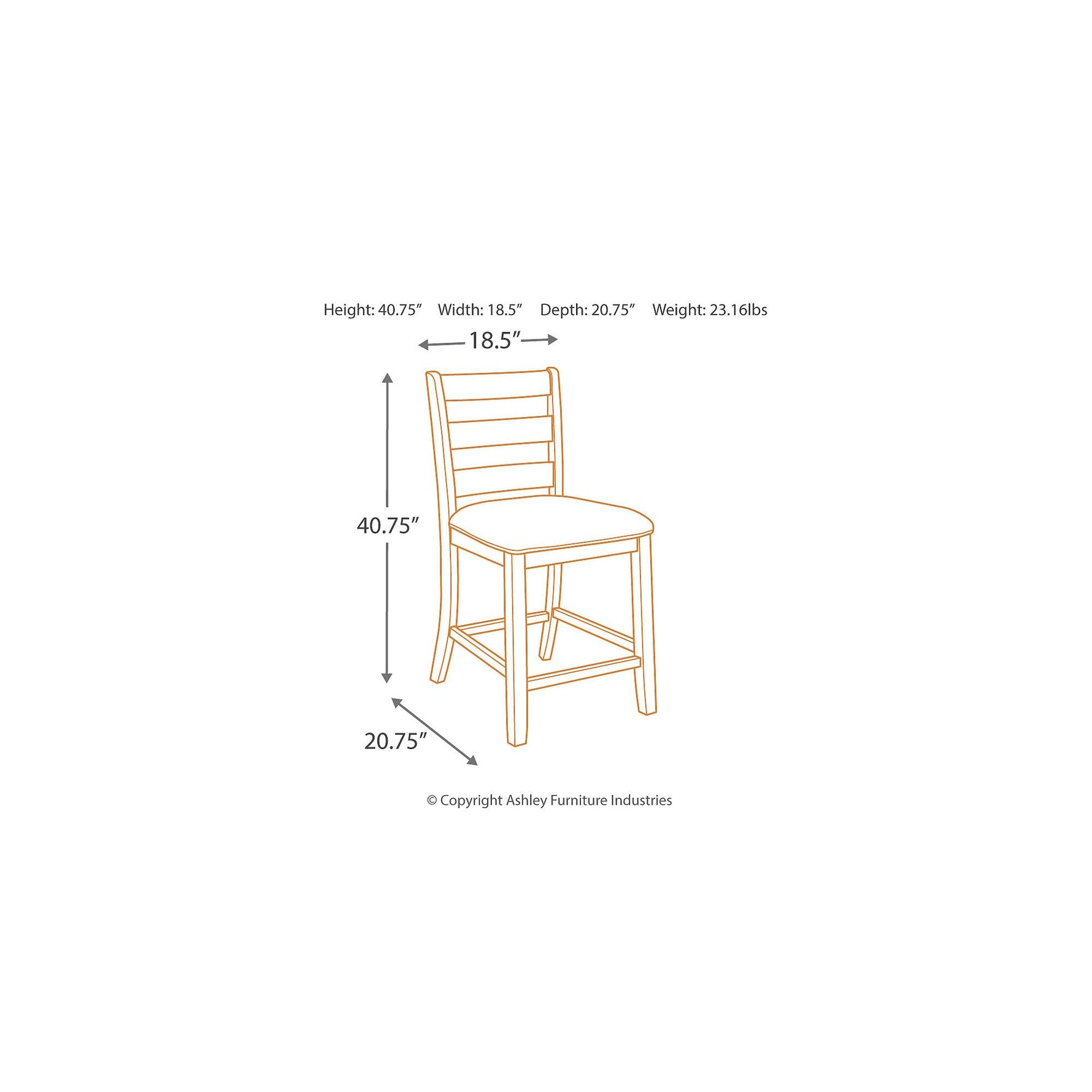 Signature Design by Ashley Skempton | 2-Count 24" Counter-Height Upholstered Bar Stools – Coastal Chic Ladder-Back, Antique White
