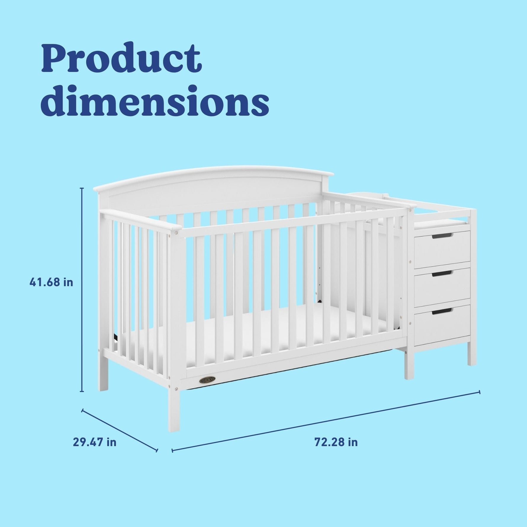 Graco Benton 5-in-1 Convertible Crib – GREENGUARD Gold Certified, Converts from Baby Crib to Toddler Bed, Daybed and Full-Size Bed, Fits Standard Full-Size Crib Mattress (White)