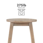 Linon Natural Barstool with Round Seat, 24-Inch