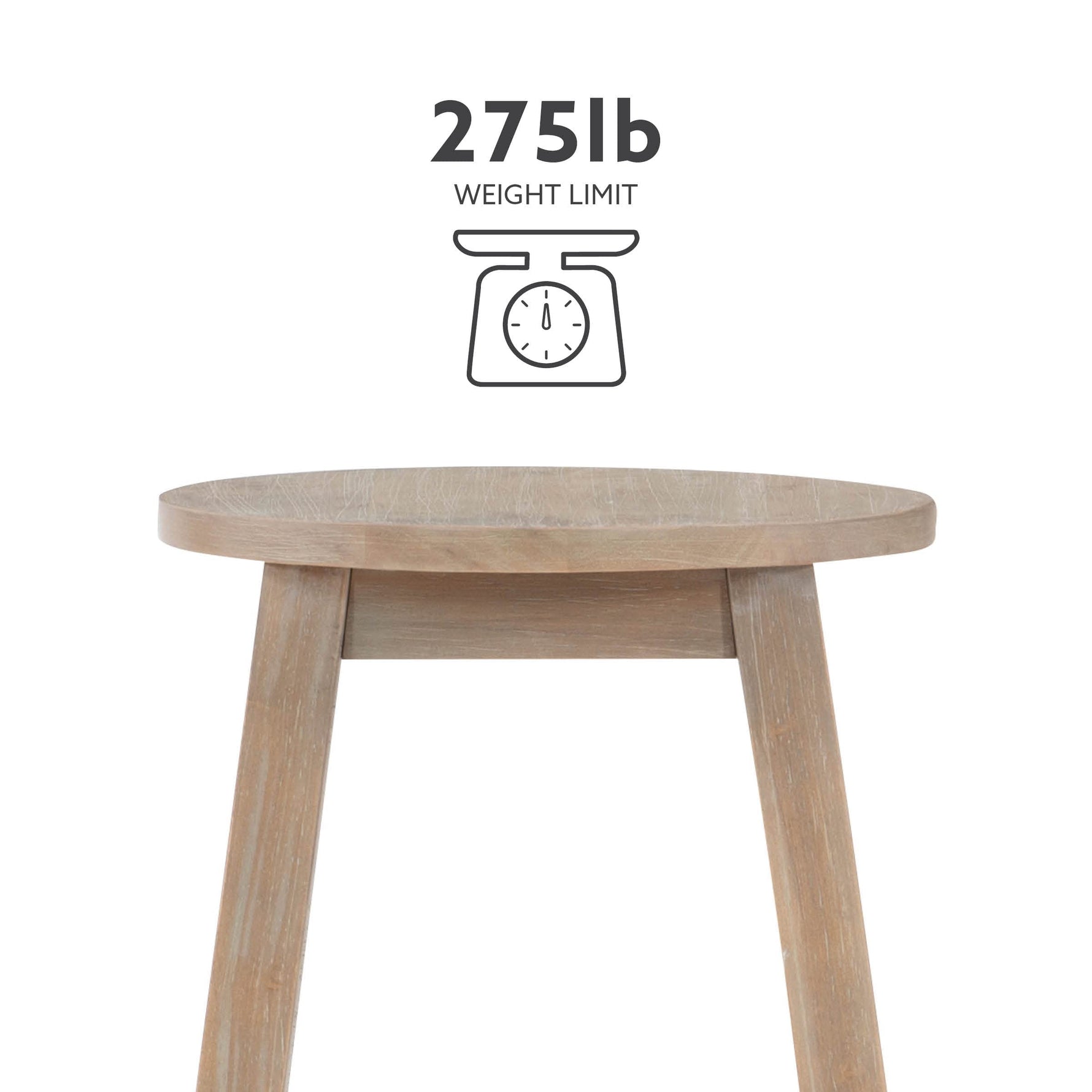 Linon Natural Barstool with Round Seat, 24-Inch