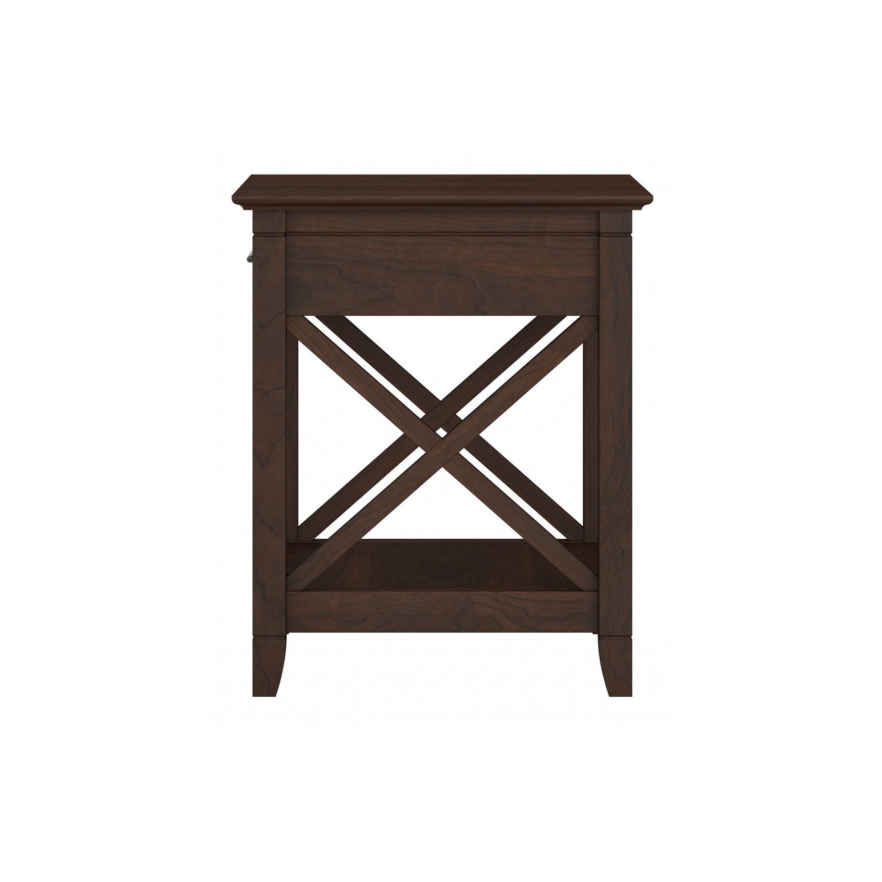 Bush Home End Table with Drawer, Nightstand with Storage, Living Room and Bedroom Furniture, Key West Collection, Washed Gray