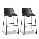 Signature Design by Ashley Centiar 24" Counter Height Modern Bucket Barstool, 2 Count, Black