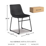 Signature Design by Ashley Mid Century Centiar 18.75" Dining Bucket Chair, 2 Count, Black and Brown