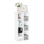 Furinno LUDER Book Shelf, 5-Cube Bookshelf, Reversible Bookcase, 9.4 x 19.5 x 31.5, Easy Assembly, for Living Room, Bedroom, Home Office, White