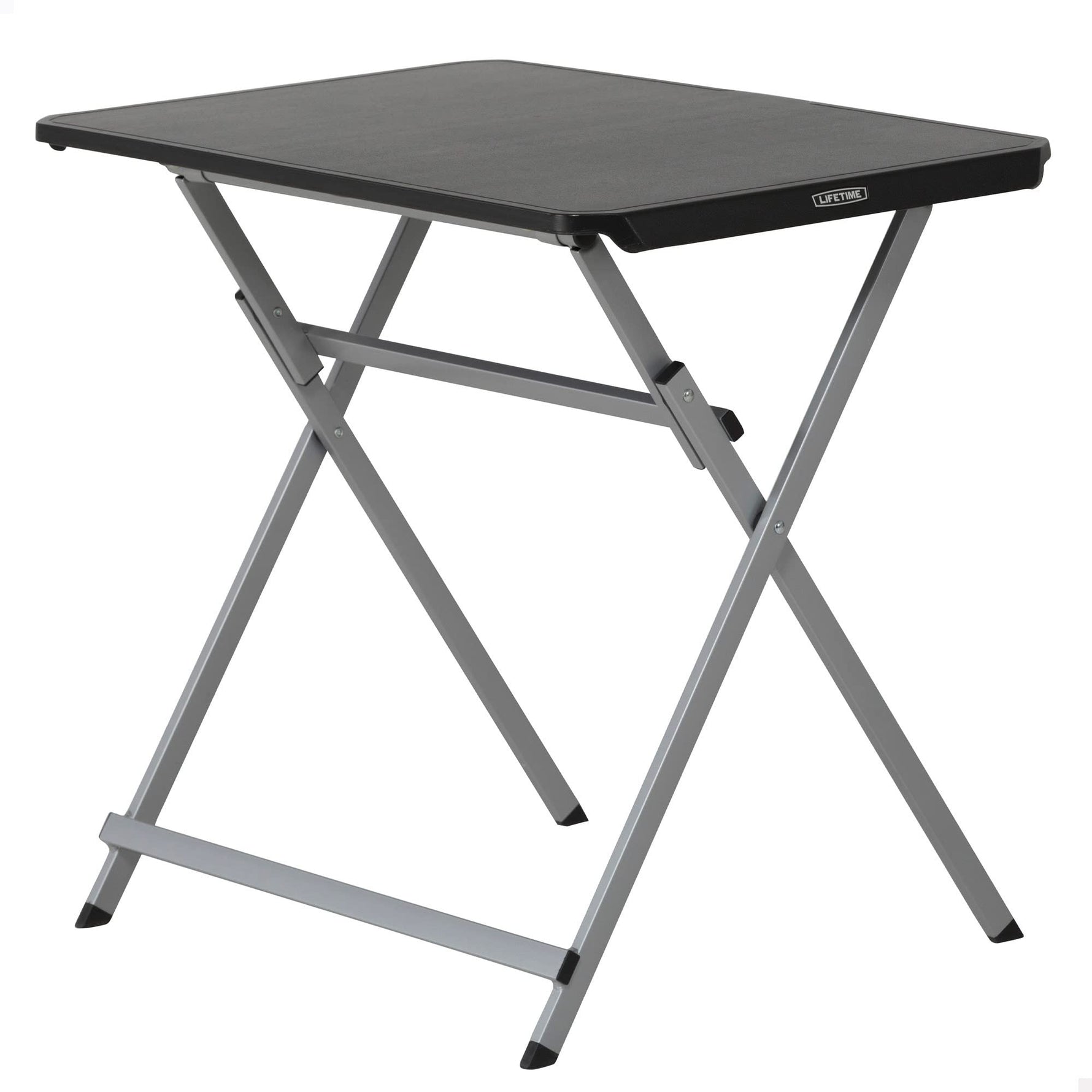 LIFETIME Small Folding Table, Personal TV Tray - Portable - Great for Kids, Camping, Cards, or Laptops - Plastic Black 30 Inch (80623)