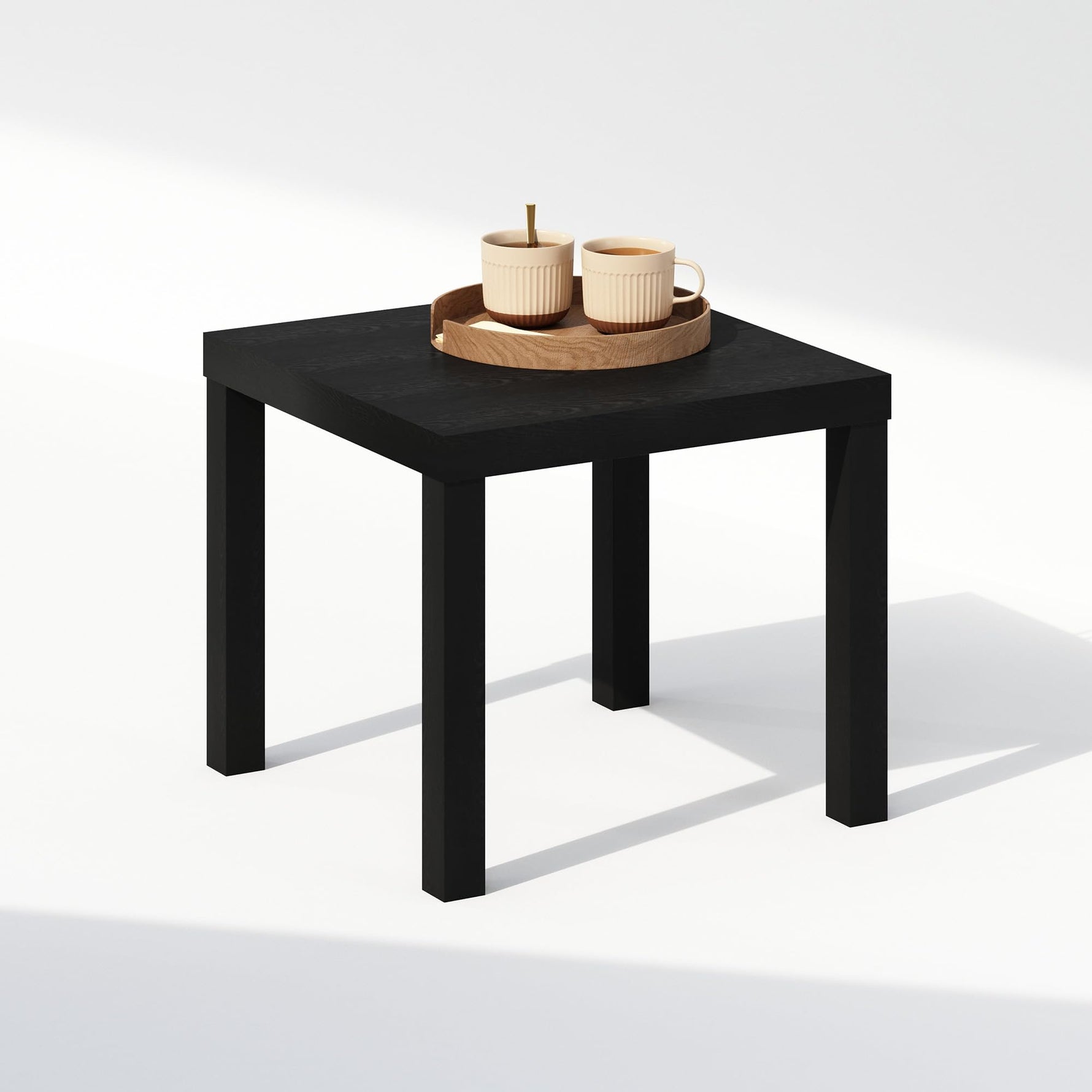 Furinno CLASSIC Coffee Table, Modern Rectangle Coffee Table with 1.8" Triple Thick Tabletop, Side Table, Toolless Assembly, for Living Room, Home Office, Black