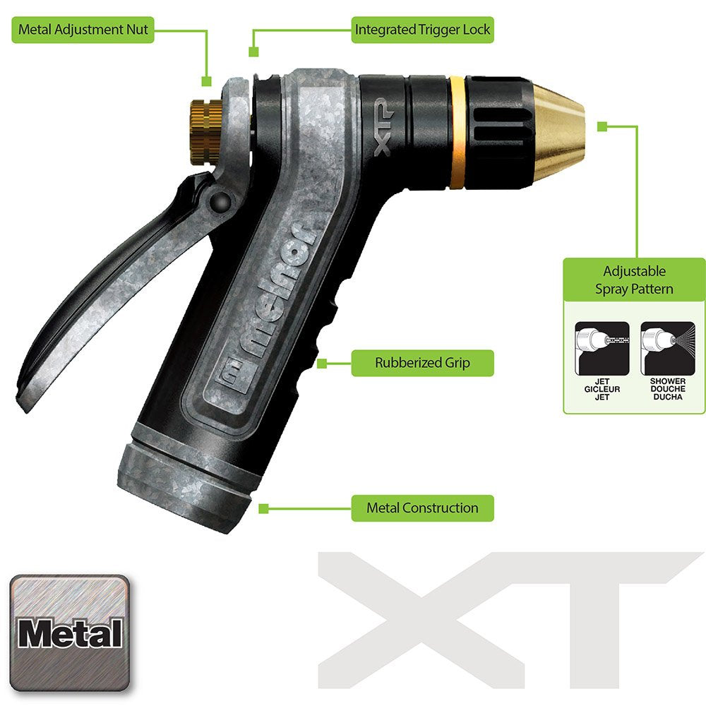 Melnor 65020-AMZ Metal Nozzle with QuickConnect Product Adapter Set, Multi-Pattern, Heavyweight Rear Trigger