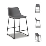 Signature Design by Ashley Centiar 24" Counter Height Modern Bucket Barstool, 2 Count, Black