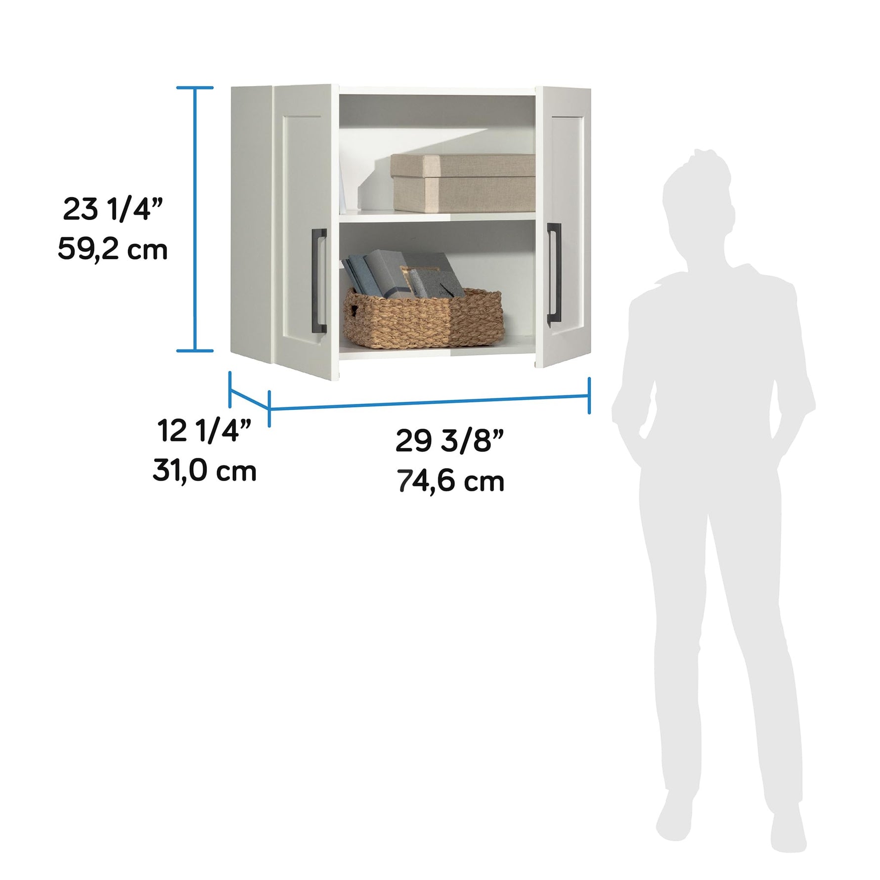 Sauder Homeplus Hanging Cabinet, White Finish