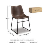 Signature Design by Ashley Mid Century Centiar 18.75" Dining Bucket Chair, 2 Count, Black and Brown