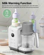 Bear Baby Food Maker with 18.5oz Dual-Layer Steam Baskets, OneStep Baby Food Processor Steamer Puree Blender Grinder Mills, Auto Cooking Grinding&Sterili-zing for Healthy Homemade Baby Food, BPA-Free