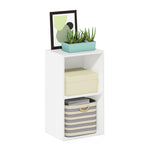 Furinno LUDER Book Shelf, 5-Cube Bookshelf, Reversible Bookcase, 9.4 x 19.5 x 31.5, Easy Assembly, for Living Room, Bedroom, Home Office, White
