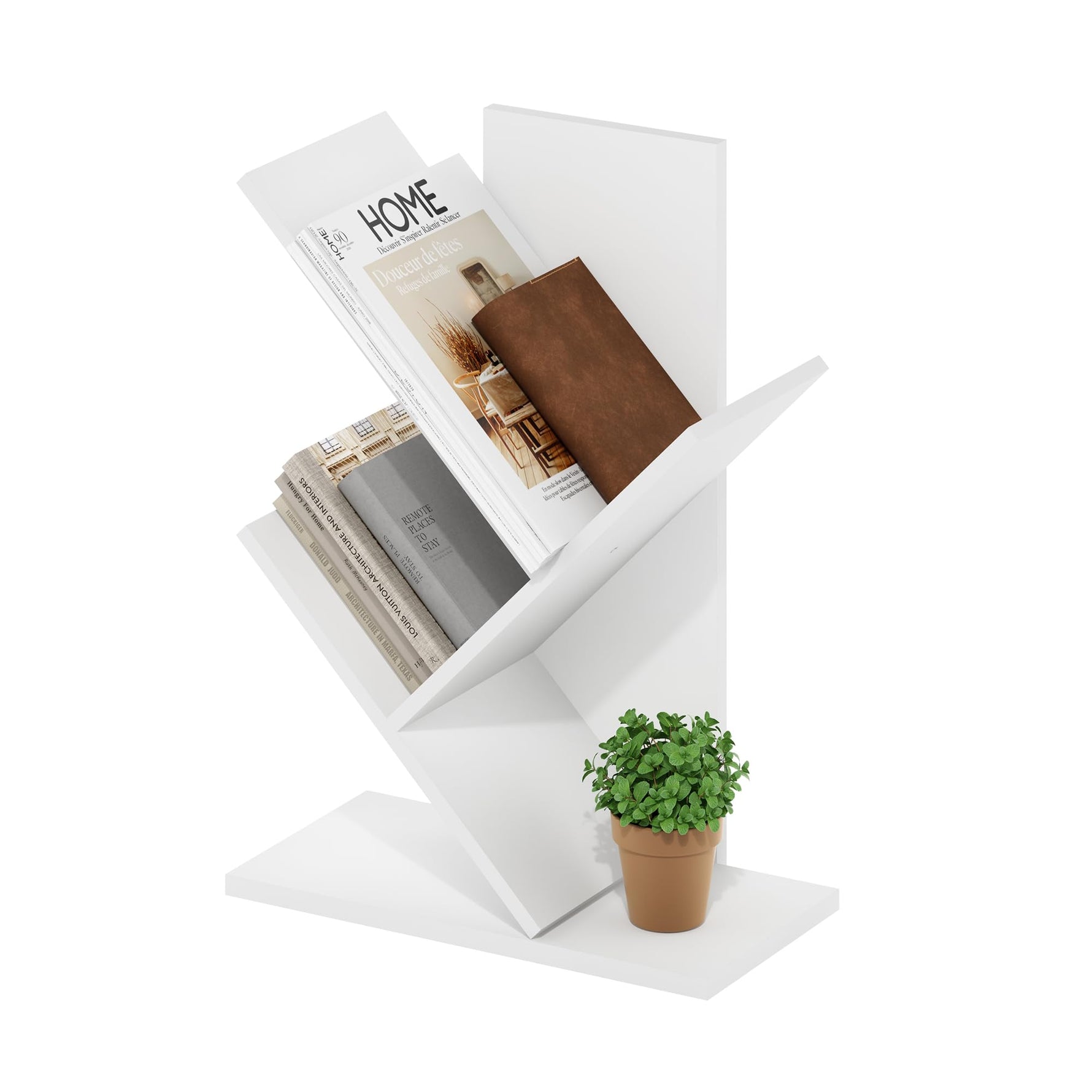 Furinno LUDER Book Shelf, 5-Cube Bookshelf, Reversible Bookcase, 9.4 x 19.5 x 31.5, Easy Assembly, for Living Room, Bedroom, Home Office, White