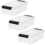 IRIS USA 6-Pack 6 Quart Storage Bins with Lids | Transparent design makes contents easy to find. Ideal for shoes, photos, documents, and small essentials. Nestable design