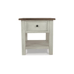 Signature Design by Ashley Bolanburg End Table for Living Room, Two-Tone Distressed Wood Side Table with Smooth-Gliding Drawer, Farmhouse Plank-Style Top, Ideal Night Stand Use, Antique White/Oak