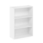 Furinno PASIR Book Shelf, 3-Tier Bookshelf, Storage Shelves Bookcase, 9.7 x 23.7 x 31.5, for Living Room, Bedroom, Home Office, Plain White