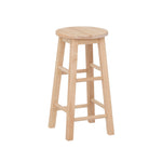 Linon Natural Barstool with Round Seat, 24-Inch
