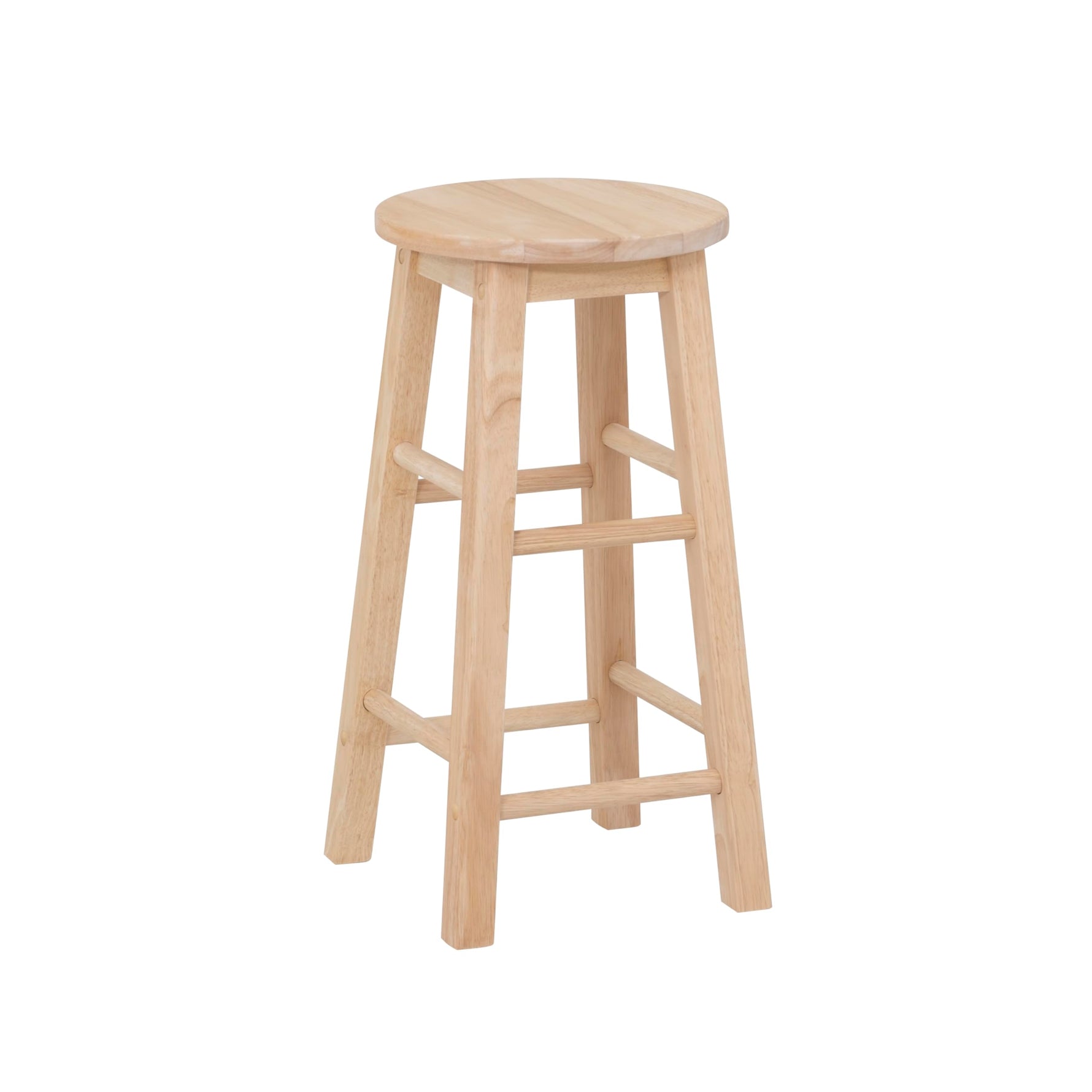 Linon Natural Barstool with Round Seat, 24-Inch