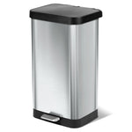 Glad Stainless Steel Step Trash Can with Clorox Odor Protection | Large Metal Kitchen Garbage Bin with Soft Close Lid, Foot Pedal and Waste Bag Roll Holder, 20 Gallon, Stainless