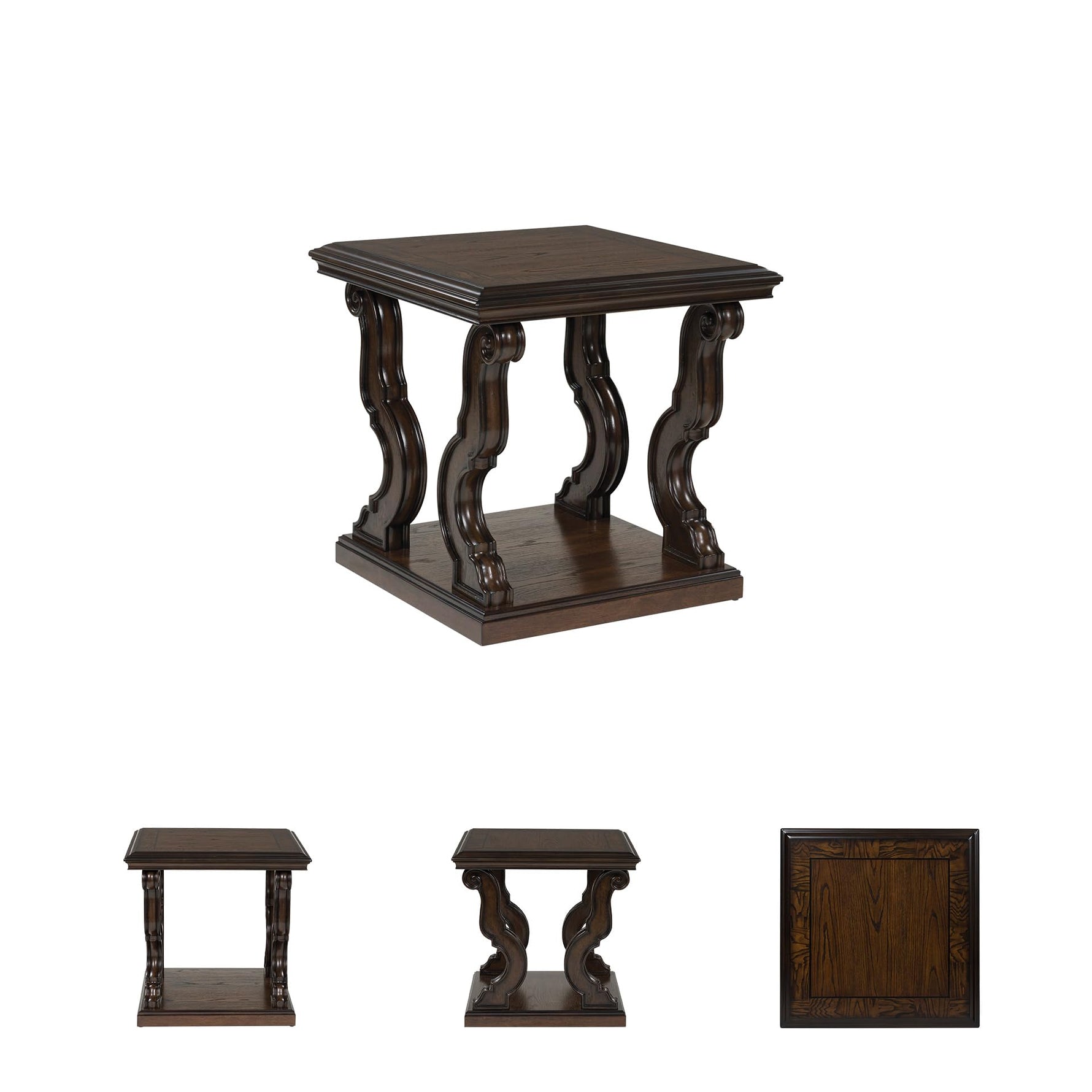 Signature Design by Ashley Havalance Farmhouse Rectangular End Table, Floor Shelf, Wood, 26" W x 24.13" D x 24" H, Vintage Gray & White with Weathered Finish