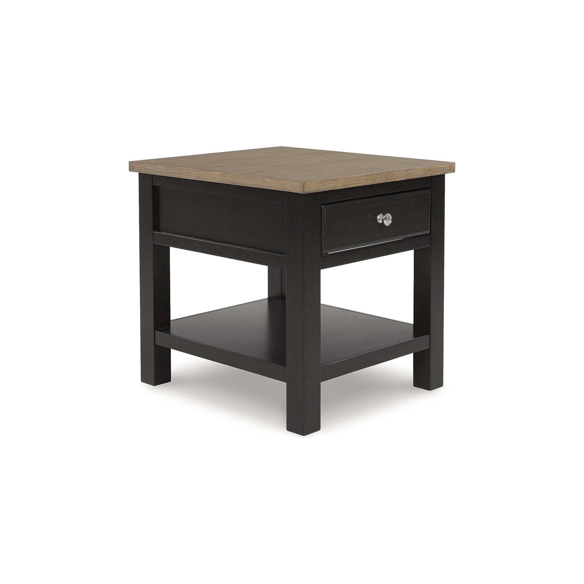 Signature Design by Ashley Bolanburg End Table for Living Room, Two-Tone Distressed Wood Side Table with Smooth-Gliding Drawer, Farmhouse Plank-Style Top, Ideal Night Stand Use, Antique White/Oak