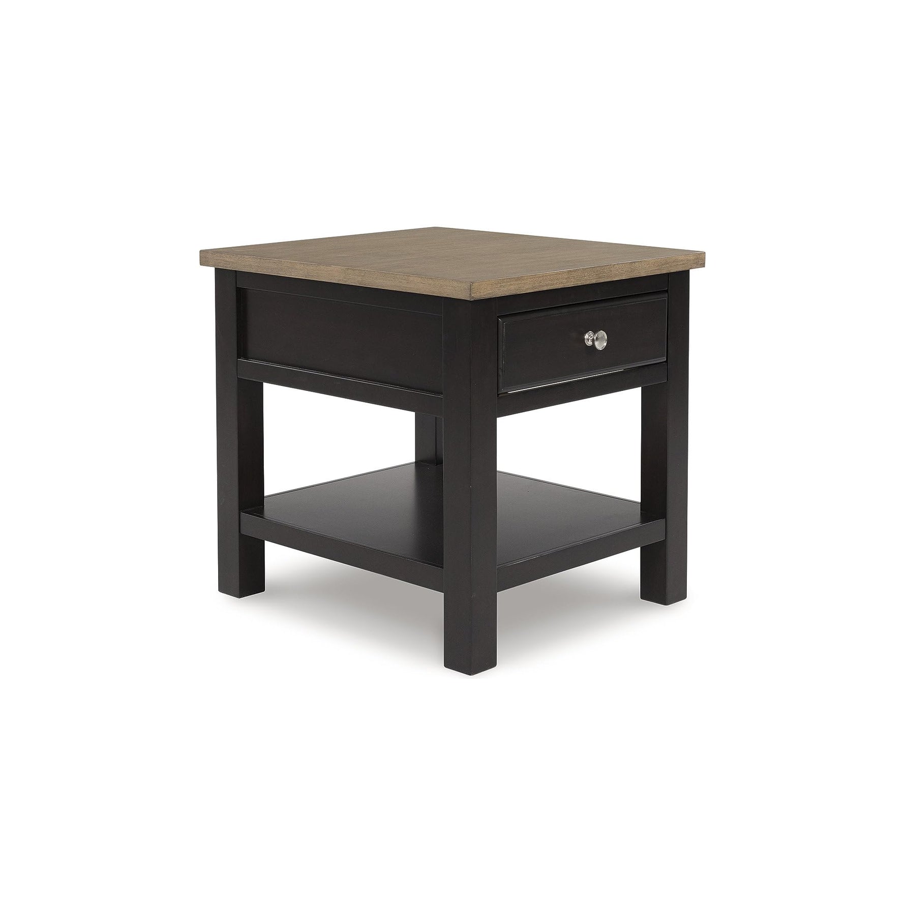Signature Design by Ashley Bolanburg End Table for Living Room, Two-Tone Distressed Wood Side Table with Smooth-Gliding Drawer, Farmhouse Plank-Style Top, Ideal Night Stand Use, Antique White/Oak