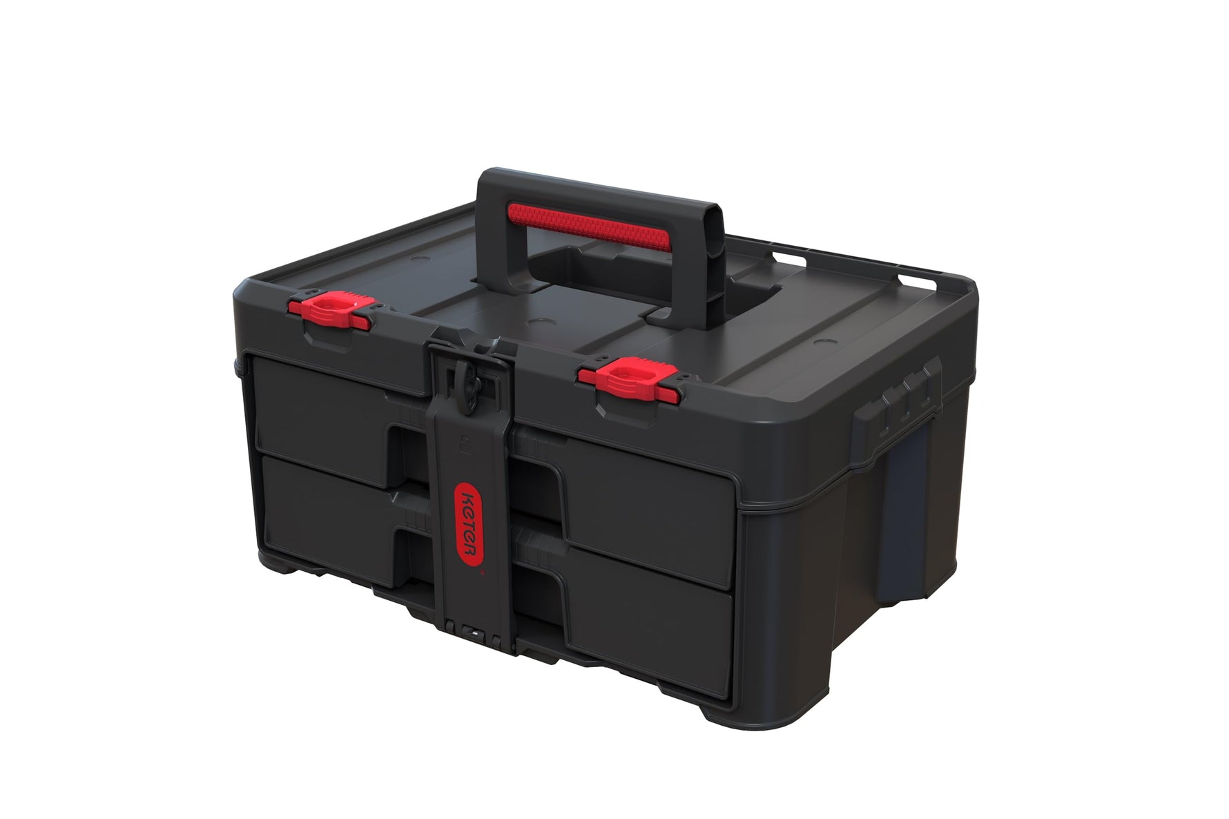 Keter Stack-n-Roll 3-Piece Rolling Tool Storage System – Includes Dolly, Tool Box & Deep Power Tool Case | Modular Mobile Tool Organizer | Stackable Design for Garage, Jobsite & Workshop