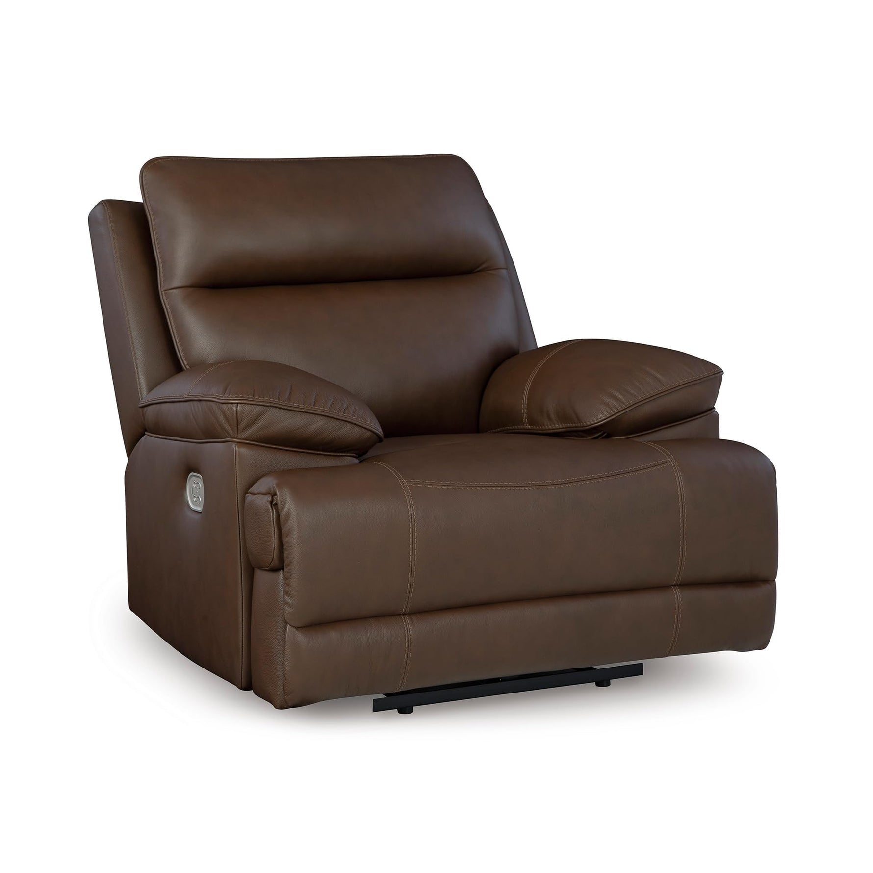 Signature Design by Ashley Skymaker Modern Faux Leather Manual Rocker Recliner with Track Arms, Dark Brown