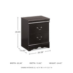 Signature Design by Ashley Alisdair Traditional 2 Drawer Nightstand, 23.75" Tall, Dark Brown