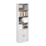 Furinno Jaya Book Shelf, 5-Tier Bookshelf, Bookcase with Adjustable Shelves, 9.5 x 24.5 x 71.2, for Organization and Storage, for Living Room, Bedroom, Home Office, Blackwood
