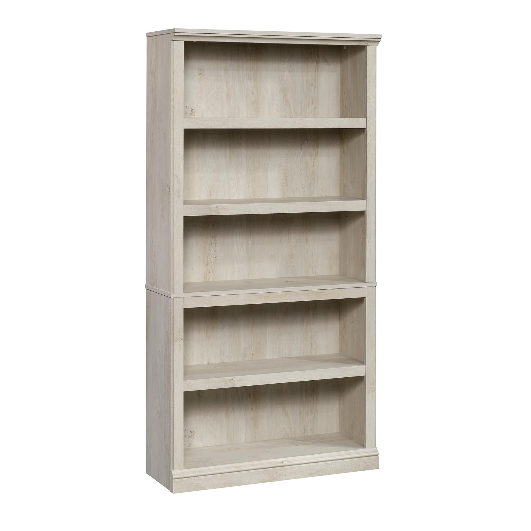 Sauder 5-Shelf Split Bookcase/ Book shelf, Oiled Oak finish