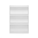 Furinno PASIR Book Shelf, 3-Tier Bookshelf, Storage Shelves Bookcase, 9.7 x 23.7 x 31.5, for Living Room, Bedroom, Home Office, Plain White