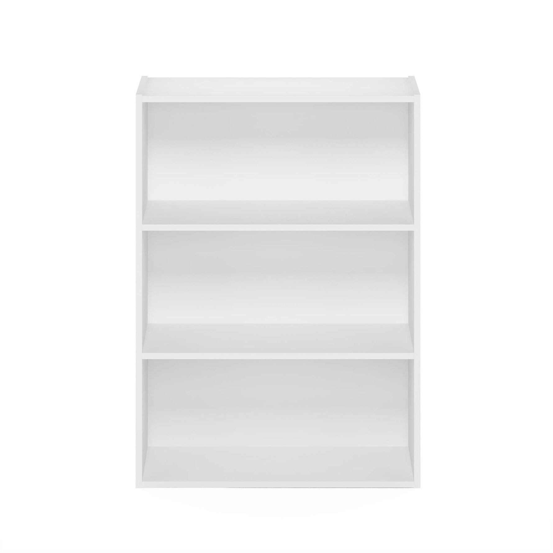 Furinno PASIR Book Shelf, 3-Tier Bookshelf, Storage Shelves Bookcase, 9.7 x 23.7 x 31.5, for Living Room, Bedroom, Home Office, Plain White