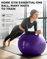 Trideer Exercise Ball for Yoga, Pilates & Fitness – Stability Ball Equipment for Home Gym & Office Chair, Core & Balance Training Accessories, Physical Therapy Equipment, Quick Pump Included, 5 Sizes